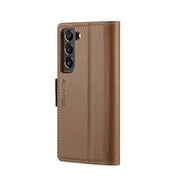 For Samsung Galaxy S22+ 5G CaseMe 023 Butterfly Buckle Litchi Texture RFID Anti-theft Leather Phone Case(Brown)