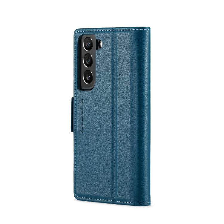 For Samsung Galaxy S22+ 5G CaseMe 023 Butterfly Buckle Litchi Texture RFID Anti-theft Leather Phone Case(Blue)