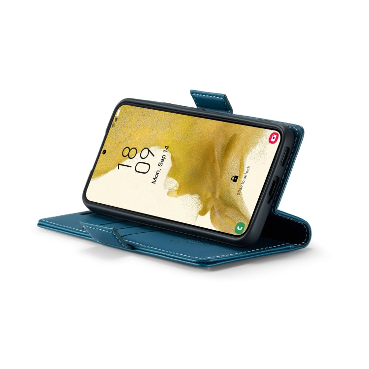 For Samsung Galaxy S22+ 5G CaseMe 023 Butterfly Buckle Litchi Texture RFID Anti-theft Leather Phone Case(Blue)