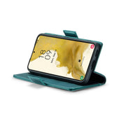 For Samsung Galaxy S22+ 5G CaseMe 023 Butterfly Buckle Litchi Texture RFID Anti-theft Leather Phone Case(Pearly Blue)