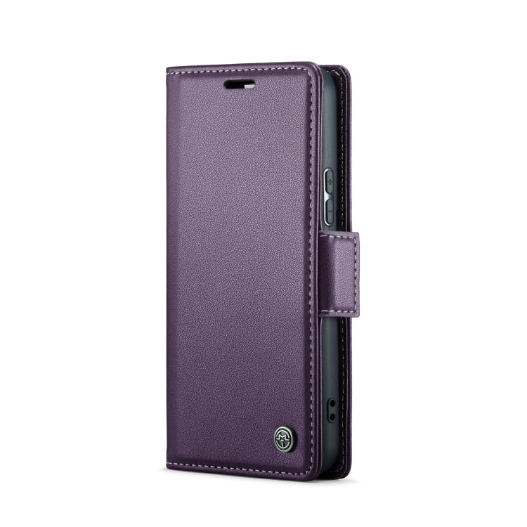 For Samsung Galaxy S22+ 5G CaseMe 023 Butterfly Buckle Litchi Texture RFID Anti-theft Leather Phone Case(Pearly Purple)