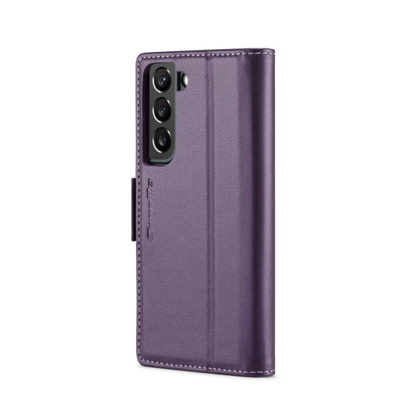 For Samsung Galaxy S22+ 5G CaseMe 023 Butterfly Buckle Litchi Texture RFID Anti-theft Leather Phone Case(Pearly Purple)