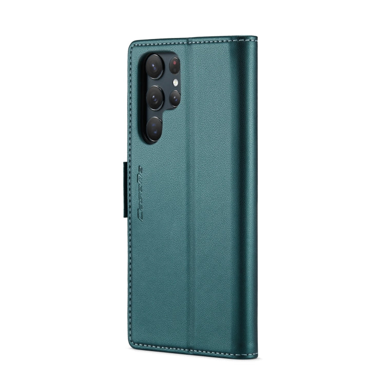 For Samsung Galaxy S22 Ultra 5G CaseMe 023 Butterfly Buckle Litchi Texture RFID Anti-theft Leather Phone Case(Pearly Blue)