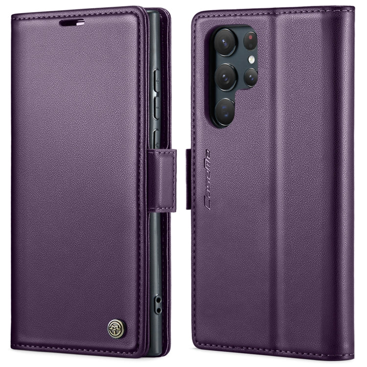 For Samsung Galaxy S22 Ultra 5G CaseMe 023 Butterfly Buckle Litchi Texture RFID Anti-theft Leather Phone Case(Pearly Purple) - free shipping - PMC TechLife - Order now!