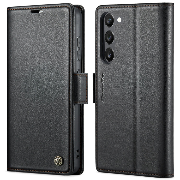 For Samsung Galaxy S23 5G CaseMe 023 Butterfly Buckle Litchi Texture RFID Anti-theft Leather Phone Case(Black) - free shipping - PMC TechLife - Order now!