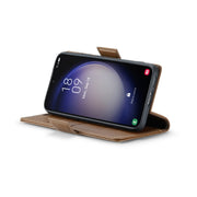 For Samsung Galaxy S23 5G CaseMe 023 Butterfly Buckle Litchi Texture RFID Anti-theft Leather Phone Case(Brown)