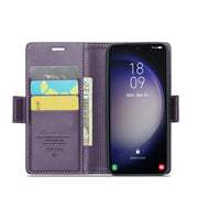 For Samsung Galaxy S23 5G CaseMe 023 Butterfly Buckle Litchi Texture RFID Anti-theft Leather Phone Case(Pearly Purple)