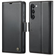 For Samsung Galaxy S23+ 5G CaseMe 023 Butterfly Buckle Litchi Texture RFID Anti-theft Leather Phone Case(Black)