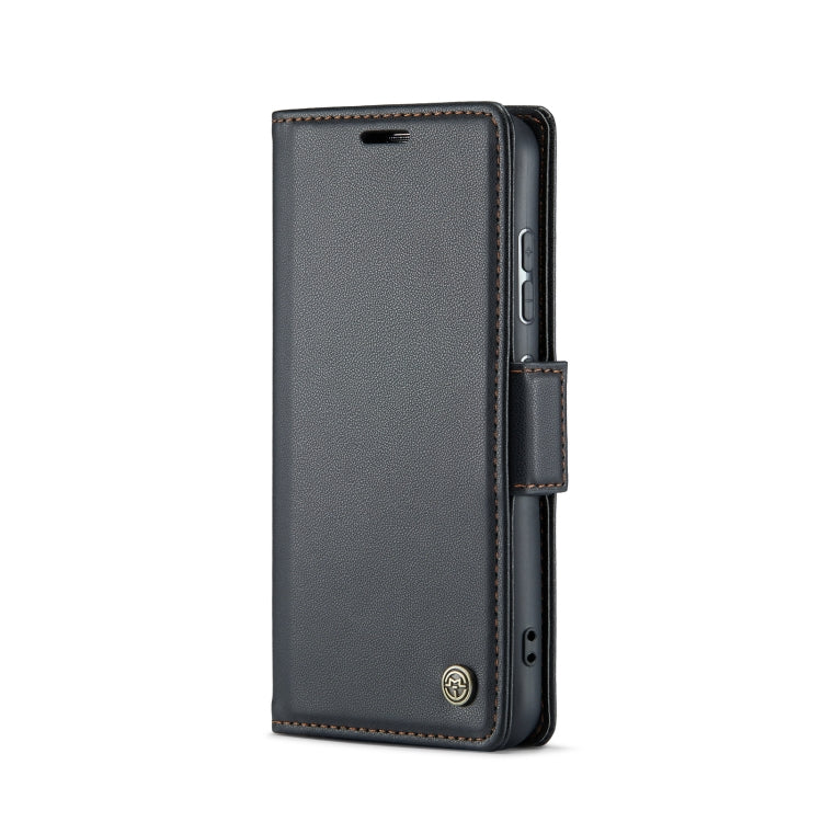 For Samsung Galaxy S23+ 5G CaseMe 023 Butterfly Buckle Litchi Texture RFID Anti-theft Leather Phone Case(Black)