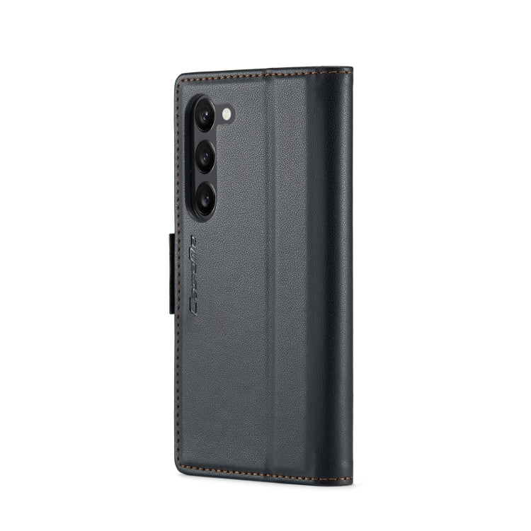 For Samsung Galaxy S23+ 5G CaseMe 023 Butterfly Buckle Litchi Texture RFID Anti-theft Leather Phone Case(Black)