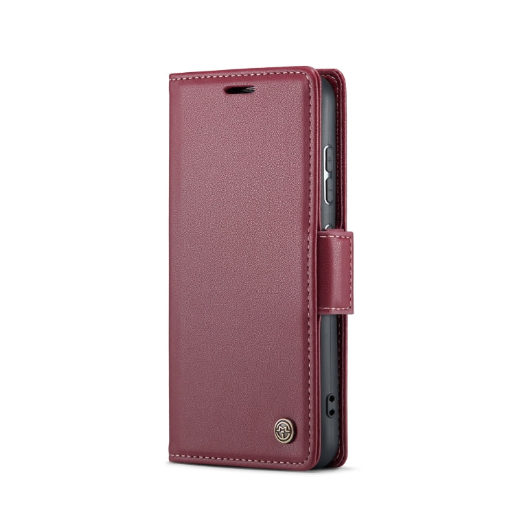 For Samsung Galaxy S23+ 5G CaseMe 023 Butterfly Buckle Litchi Texture RFID Anti-theft Leather Phone Case(Wine Red) - free shipping - PMC TechLife - Order now!