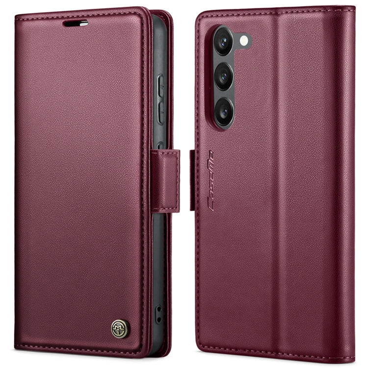 For Samsung Galaxy S23+ 5G CaseMe 023 Butterfly Buckle Litchi Texture RFID Anti-theft Leather Phone Case(Wine Red) - free shipping - PMC TechLife - Order now!