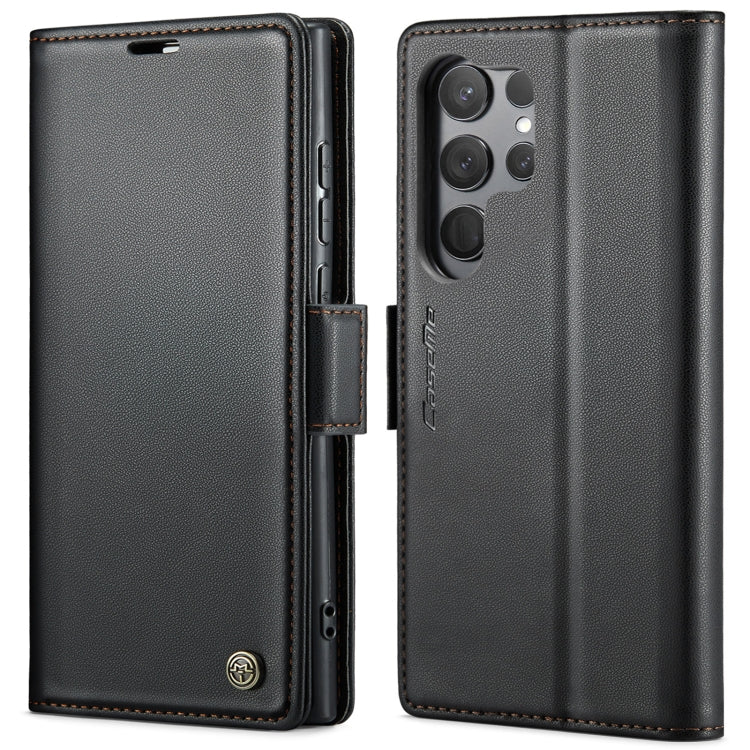For Samsung Galaxy S23 Ultra 5G CaseMe 023 Butterfly Buckle Litchi Texture RFID Anti-theft Leather Phone Case(Black) - free shipping - PMC TechLife - Order now!