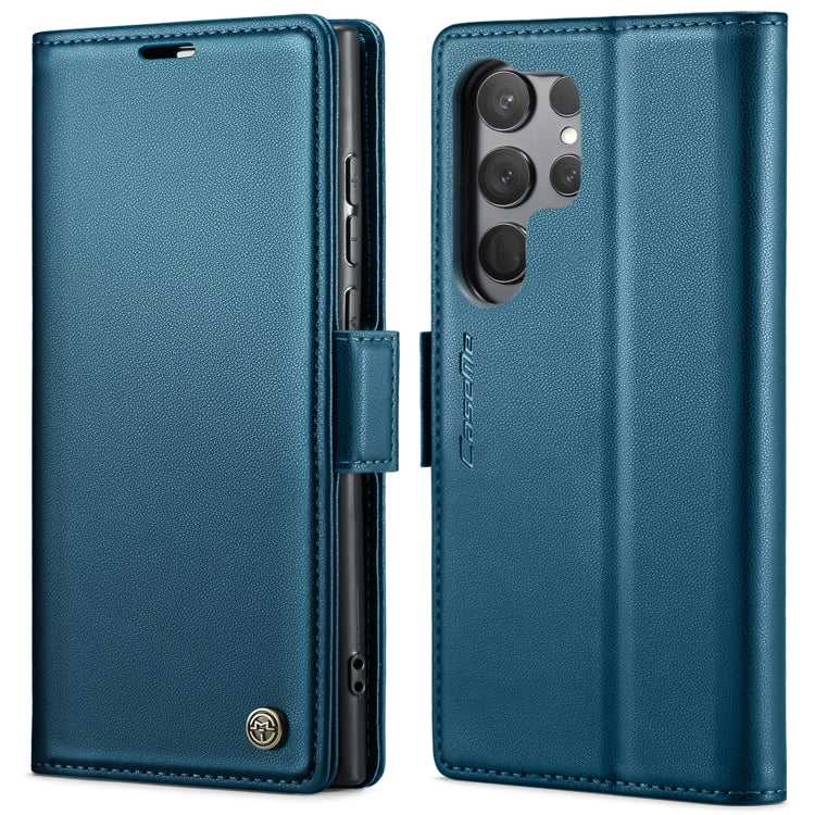 For Samsung Galaxy S23 Ultra 5G CaseMe 023 Butterfly Buckle Litchi Texture RFID Anti-theft Leather Phone Case(Blue) - free shipping - PMC TechLife - Order now!