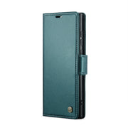 For Samsung Galaxy S23 Ultra 5G CaseMe 023 Butterfly Buckle Litchi Texture RFID Anti-theft Leather Phone Case(Pearly Blue)