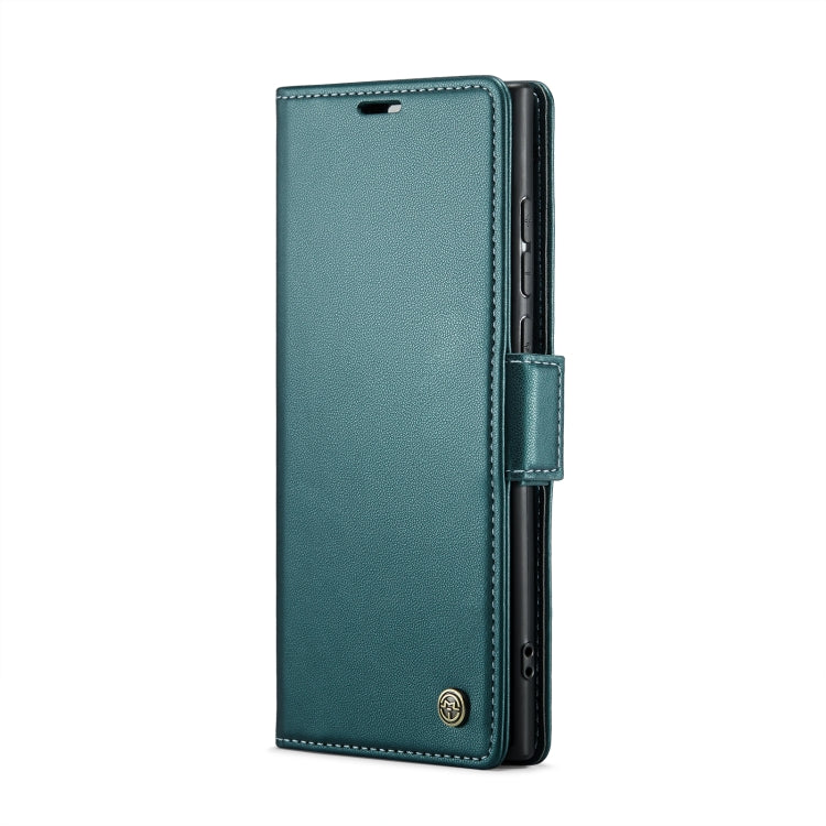 For Samsung Galaxy S23 Ultra 5G CaseMe 023 Butterfly Buckle Litchi Texture RFID Anti-theft Leather Phone Case(Pearly Blue)