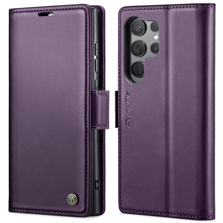 For Samsung Galaxy S23 Ultra 5G CaseMe 023 Butterfly Buckle Litchi Texture RFID Anti-theft Leather Phone Case(Pearly Purple) - free shipping - PMC TechLife - Order now!