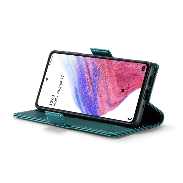 For Samsung Galaxy A53 CaseMe 023 Butterfly Buckle Litchi Texture RFID Anti-theft Leather Phone Case(Pearly Blue) - free shipping - PMC TechLife - Order now!