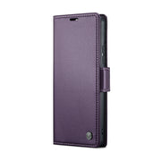 For Samsung Galaxy A53 CaseMe 023 Butterfly Buckle Litchi Texture RFID Anti-theft Leather Phone Case(Pearly Purple)