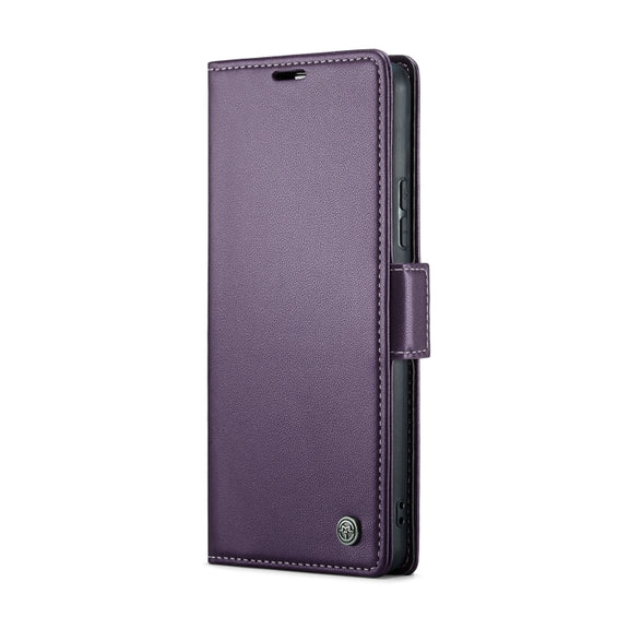 For Samsung Galaxy A53 CaseMe 023 Butterfly Buckle Litchi Texture RFID Anti-theft Leather Phone Case(Pearly Purple)