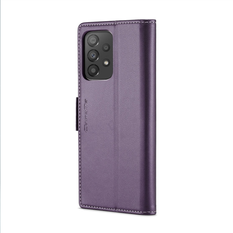 For Samsung Galaxy A53 CaseMe 023 Butterfly Buckle Litchi Texture RFID Anti-theft Leather Phone Case(Pearly Purple)