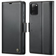 For Samsung Galaxy S20 FE CaseMe 023 Butterfly Buckle Litchi Texture RFID Anti-theft Leather Phone Case(Black)