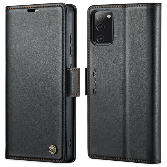 For Samsung Galaxy S20 FE CaseMe 023 Butterfly Buckle Litchi Texture RFID Anti-theft Leather Phone Case(Black)