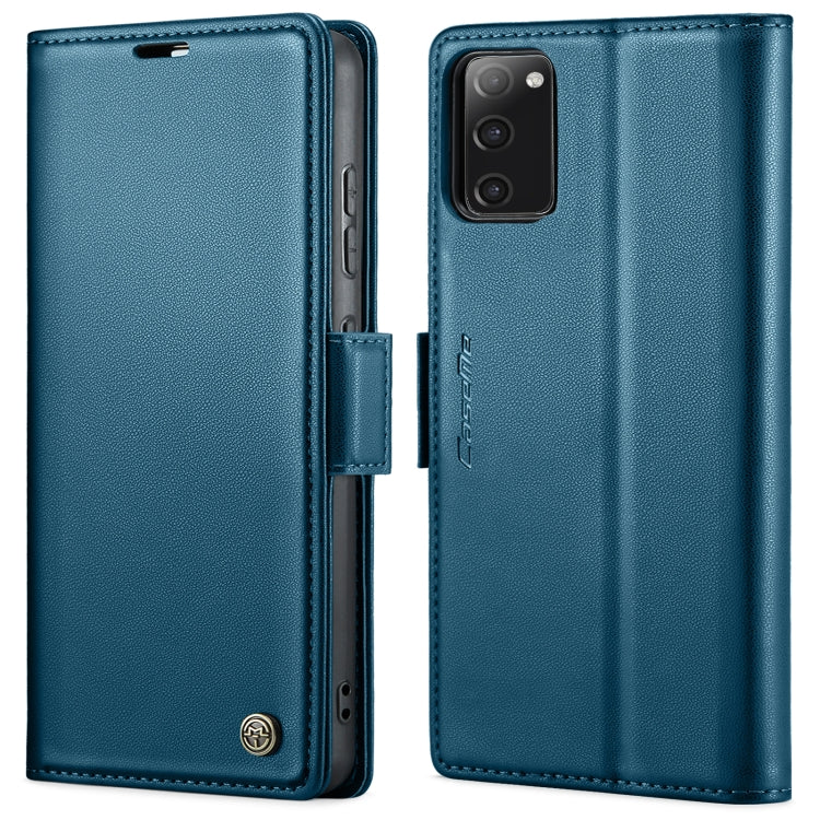 For Samsung Galaxy S20 FE CaseMe 023 Butterfly Buckle Litchi Texture RFID Anti-theft Leather Phone Case(Blue) - free shipping - PMC TechLife - Order now!