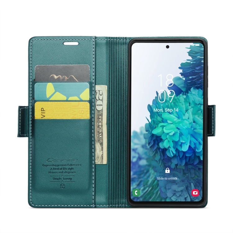 For Samsung Galaxy S20 FE CaseMe 023 Butterfly Buckle Litchi Texture RFID Anti-theft Leather Phone Case(Pearly Blue) - free shipping - PMC TechLife - Order now!