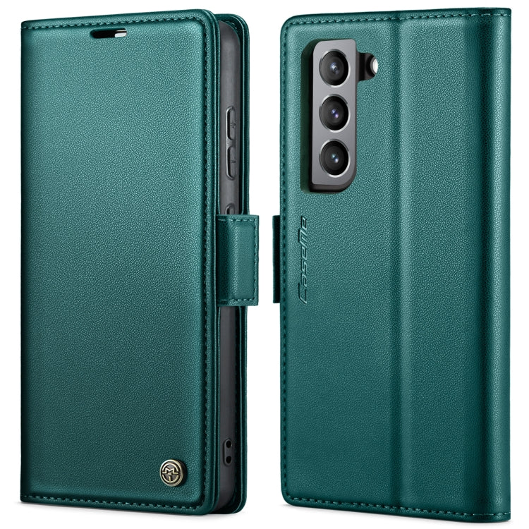 For Samsung Galaxy S21 FE 5G CaseMe 023 Butterfly Buckle Litchi Texture RFID Anti-theft Leather Phone Case(Pearly Blue) - free shipping - PMC TechLife - Order now!