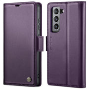 For Samsung Galaxy S21 FE 5G CaseMe 023 Butterfly Buckle Litchi Texture RFID Anti-theft Leather Phone Case(Pearly Purple)