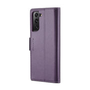For Samsung Galaxy S21 FE 5G CaseMe 023 Butterfly Buckle Litchi Texture RFID Anti-theft Leather Phone Case(Pearly Purple)