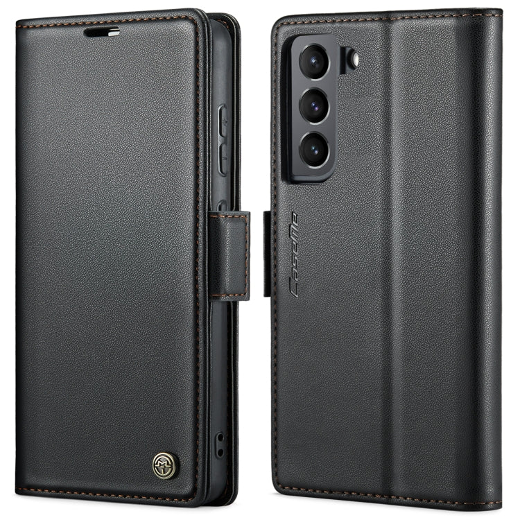 For Samsung Galaxy S21 5G CaseMe 023 Butterfly Buckle Litchi Texture RFID Anti-theft Leather Phone Case(Black) - free shipping - PMC TechLife - Order now!