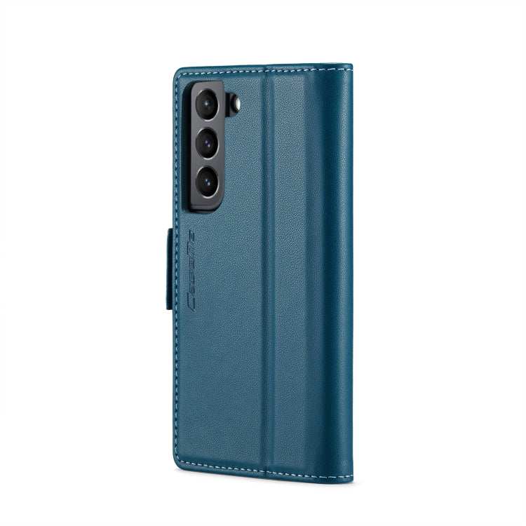 For Samsung Galaxy S21 5G CaseMe 023 Butterfly Buckle Litchi Texture RFID Anti-theft Leather Phone Case(Blue) - free shipping - PMC TechLife - Order now!