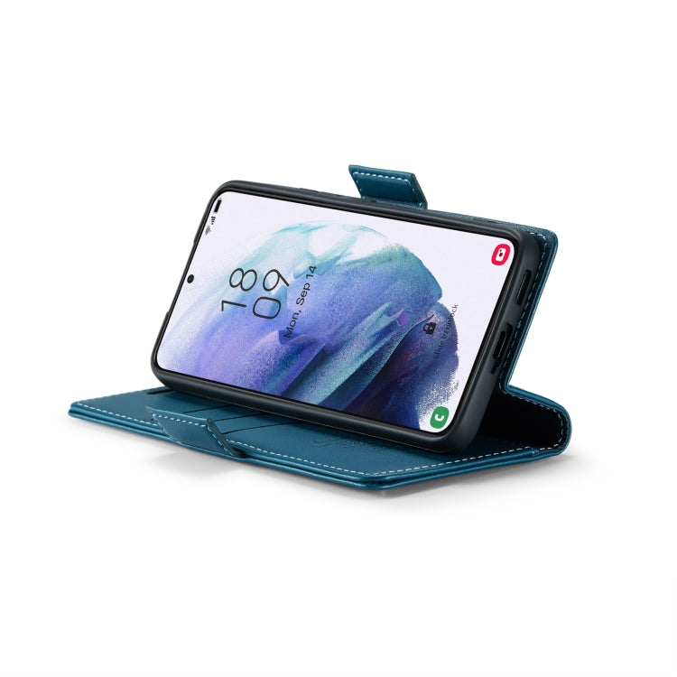 For Samsung Galaxy S21 5G CaseMe 023 Butterfly Buckle Litchi Texture RFID Anti-theft Leather Phone Case(Blue) - free shipping - PMC TechLife - Order now!
