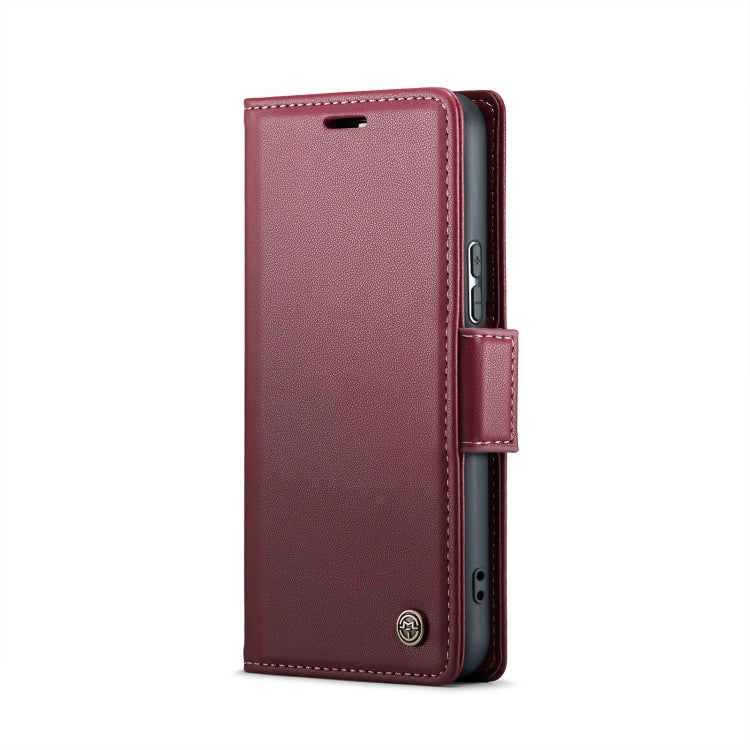 For Samsung Galaxy S21+ 5G CaseMe 023 Butterfly Buckle Litchi Texture RFID Anti-theft Leather Phone Case(Wine Red) - free shipping - PMC TechLife - Order now!