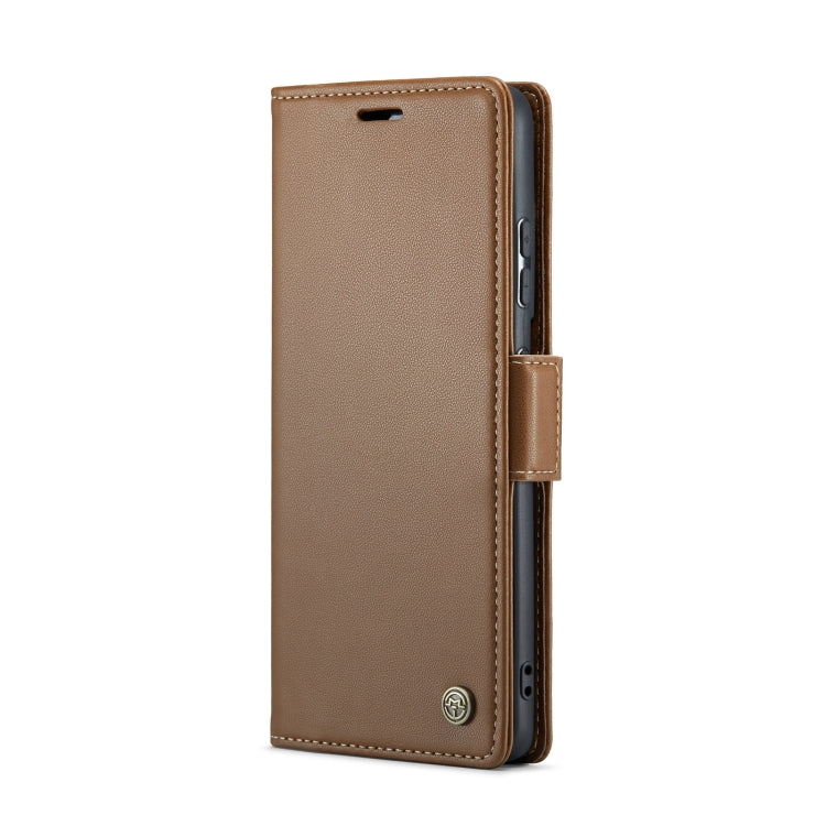 For Samsung Galaxy S21 Ultra 5G CaseMe 023 Butterfly Buckle Litchi Texture RFID Anti-theft Leather Phone Case(Brown) - free shipping - PMC TechLife - Order now!
