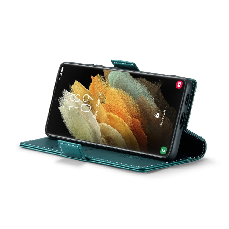 For Samsung Galaxy S21 Ultra 5G CaseMe 023 Butterfly Buckle Litchi Texture RFID Anti-theft Leather Phone Case(Pearly Blue) - free shipping - PMC TechLife - Order now!