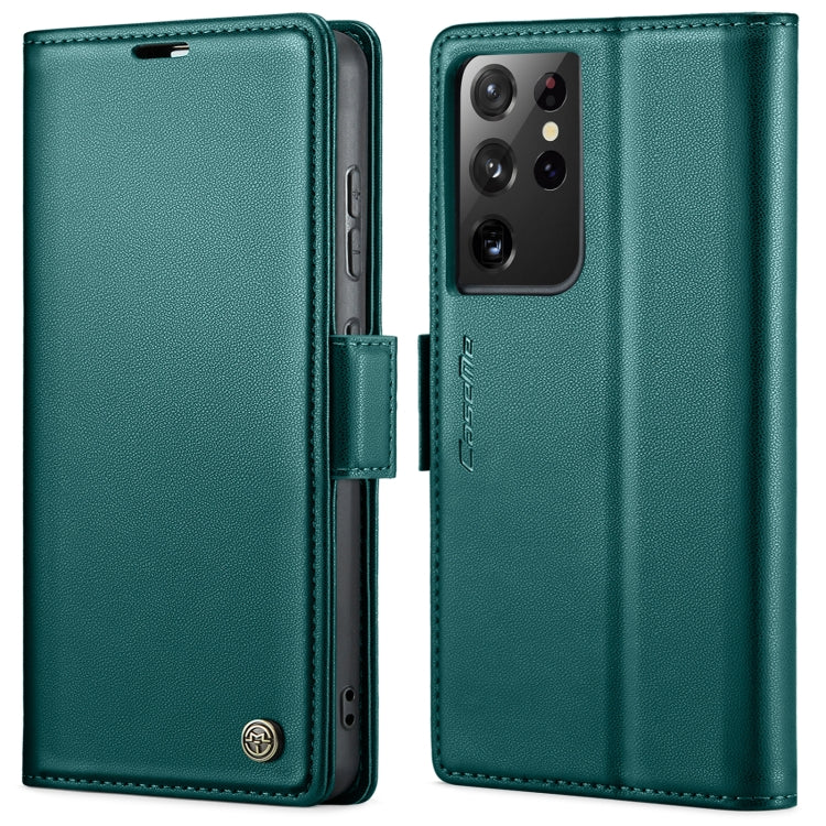 For Samsung Galaxy S21 Ultra 5G CaseMe 023 Butterfly Buckle Litchi Texture RFID Anti-theft Leather Phone Case(Pearly Blue) - free shipping - PMC TechLife - Order now!