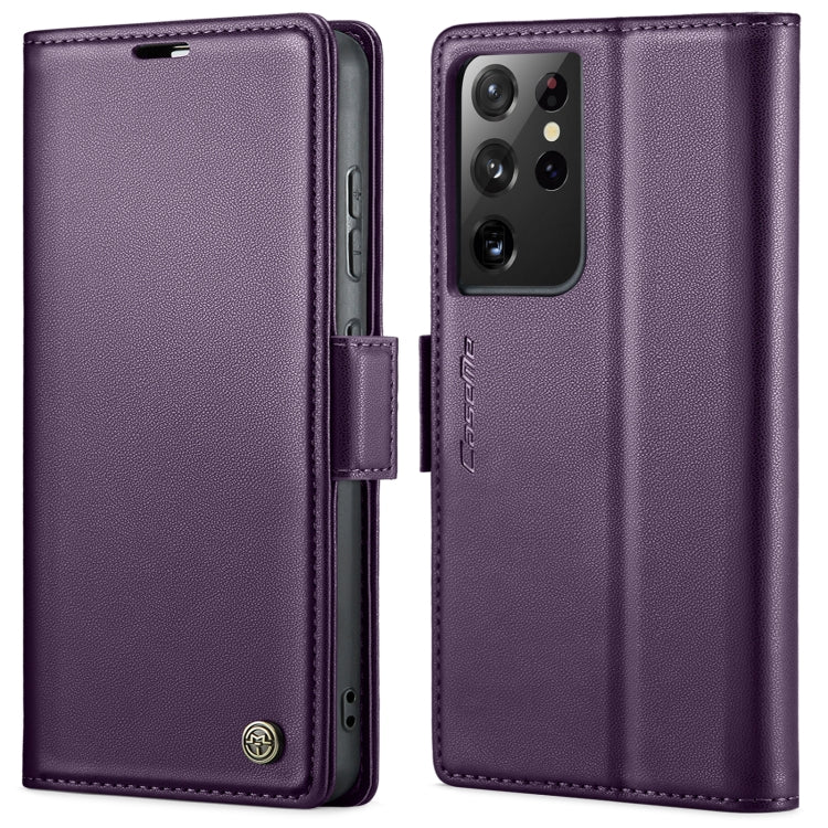 For Samsung Galaxy S21 Ultra 5G CaseMe 023 Butterfly Buckle Litchi Texture RFID Anti-theft Leather Phone Case(Pearly Purple) - free shipping - PMC TechLife - Order now!