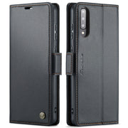 For Samsung Galaxy A30s / A50s / A50 CaseMe 023 Butterfly Buckle Litchi Texture RFID Anti-theft Leather Phone Case(Black)