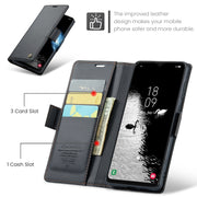 For Samsung Galaxy A30s / A50s / A50 CaseMe 023 Butterfly Buckle Litchi Texture RFID Anti-theft Leather Phone Case(Black)
