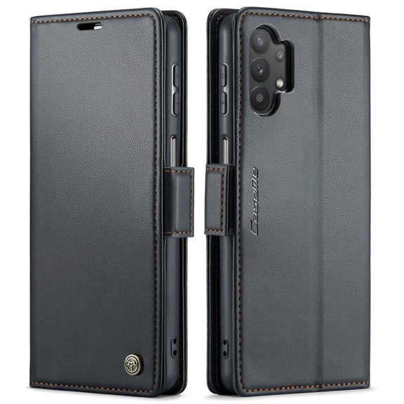 For Samsung Galaxy A32 5G / M32 5G CaseMe 023 Butterfly Buckle Litchi Texture RFID Anti-theft Leather Phone Case(Black)