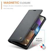 For Samsung Galaxy A32 5G / M32 5G CaseMe 023 Butterfly Buckle Litchi Texture RFID Anti-theft Leather Phone Case(Black)