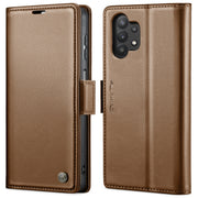 For Samsung Galaxy A32 5G / M32 5G CaseMe 023 Butterfly Buckle Litchi Texture RFID Anti-theft Leather Phone Case(Brown)