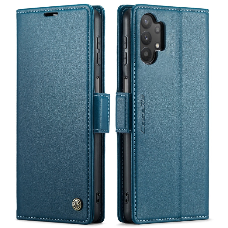 For Samsung Galaxy A32 5G / M32 5G CaseMe 023 Butterfly Buckle Litchi Texture RFID Anti-theft Leather Phone Case(Blue)