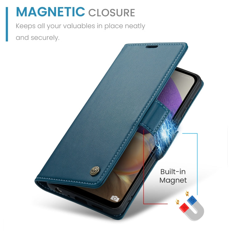 For Samsung Galaxy A32 5G / M32 5G CaseMe 023 Butterfly Buckle Litchi Texture RFID Anti-theft Leather Phone Case(Blue)