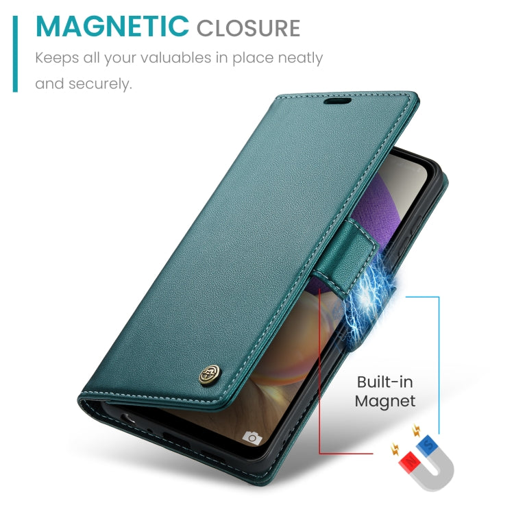 For Samsung Galaxy A32 5G / M32 5G CaseMe 023 Butterfly Buckle Litchi Texture RFID Anti-theft Leather Phone Case(Pearly Blue)