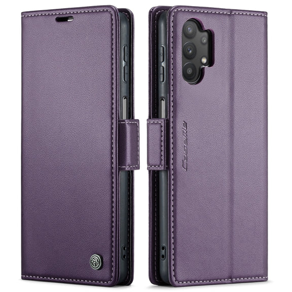 For Samsung Galaxy A32 5G / M32 5G CaseMe 023 Butterfly Buckle Litchi Texture RFID Anti-theft Leather Phone Case(Pearly Purple)