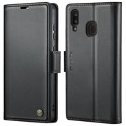 For Samsung Galaxy A40 CaseMe 023 Butterfly Buckle Litchi Texture RFID Anti-theft Leather Phone Case(Black)